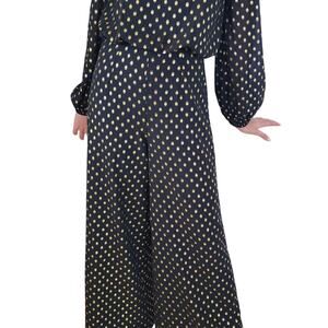 Never Fully Dressed Vogue Jumpsuit Black Gold Size 6 NWT